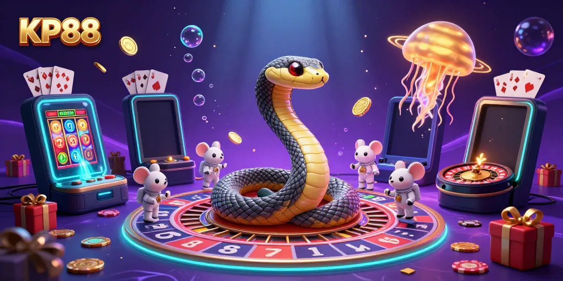 Engage in the thrilling atmosphere of KP88, with astronaut mice placing bets on a roulette wheel made of Saturn's rings, amidst a cosmic dealer scene.