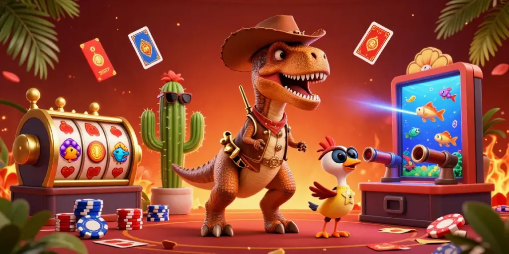 Enjoy a thrilling gambling experience with 789WIN featuring 3D casino characters amidst vibrant gaming elements.