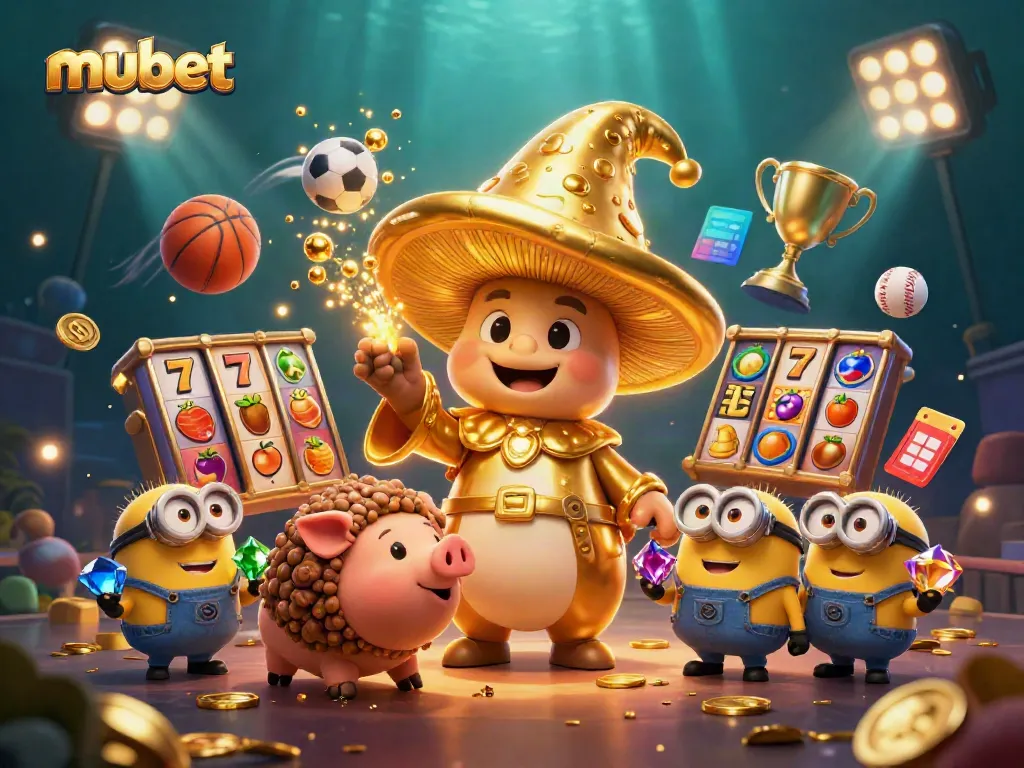 Experience the magic of winning at mubet with a golden wizard and dynamic slot elements!