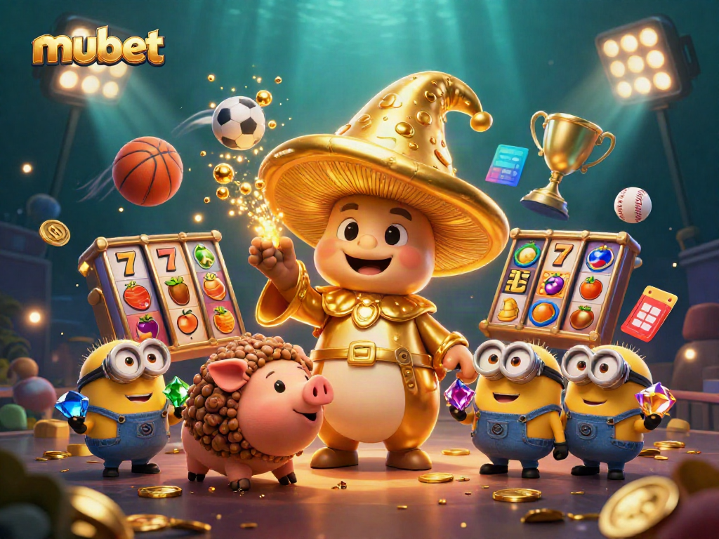 Experience the magic of winning at mubet with a golden wizard and dynamic slot elements!