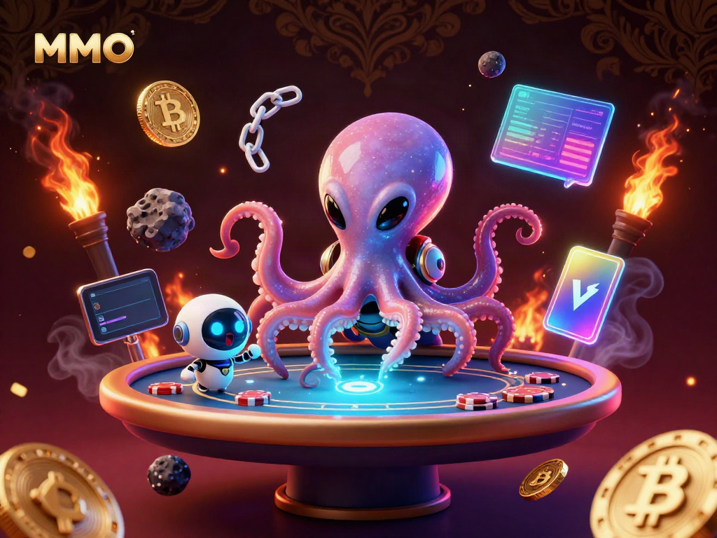 Experience thrilling gameplay with MMOO in a vibrant alien-themed poker scene.