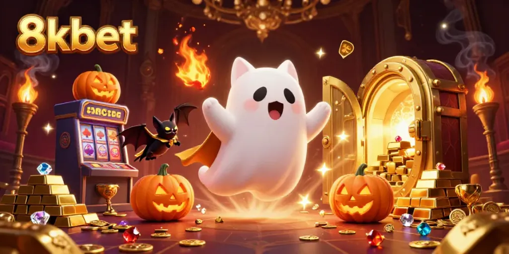 Bet with 8kbet and enjoy a haunted casino filled with treasures and charming characters.