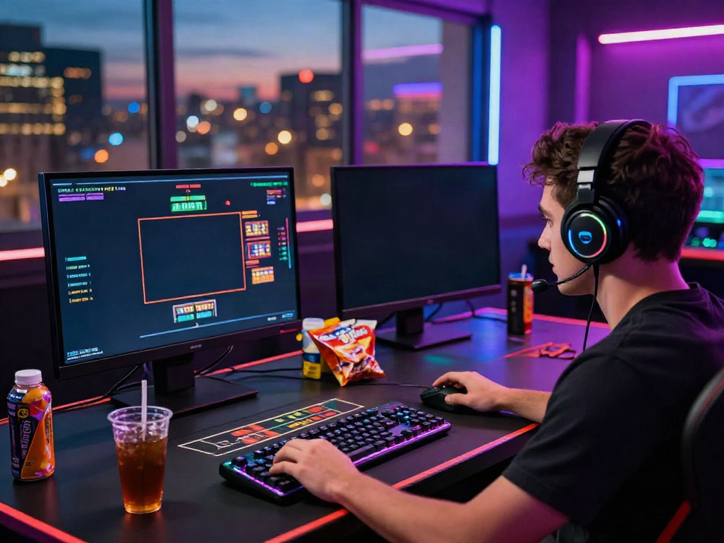 Player engaging with A80 casino games in a modern gaming setup