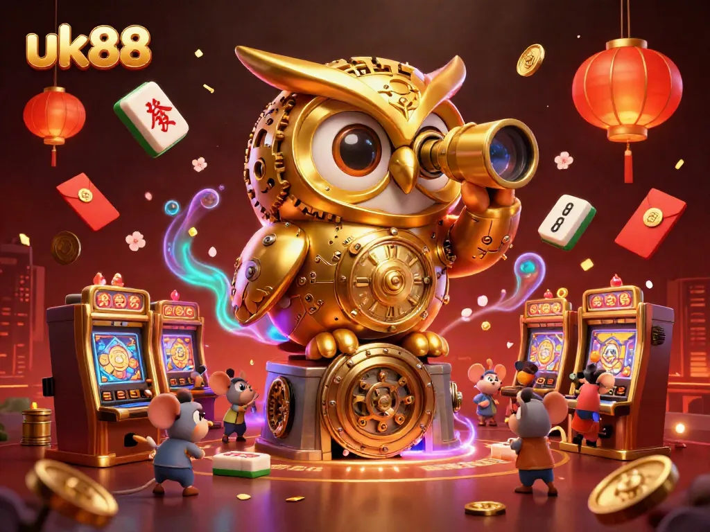 Experience thrilling gameplay at uk88 with charming characters in a vibrant casino scene.