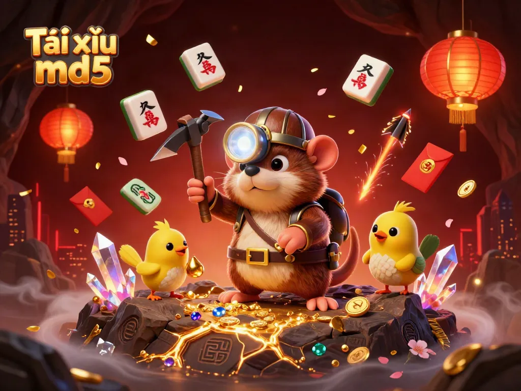 Experience the excitement of Tài xỉu md5 with vibrant characters and dynamic game elements.
