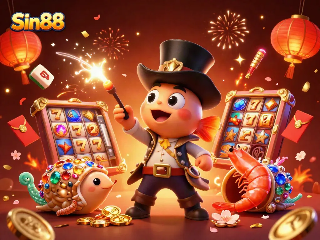 Sin88 showcases a vibrant casino scene with dynamic characters and energizing game elements.